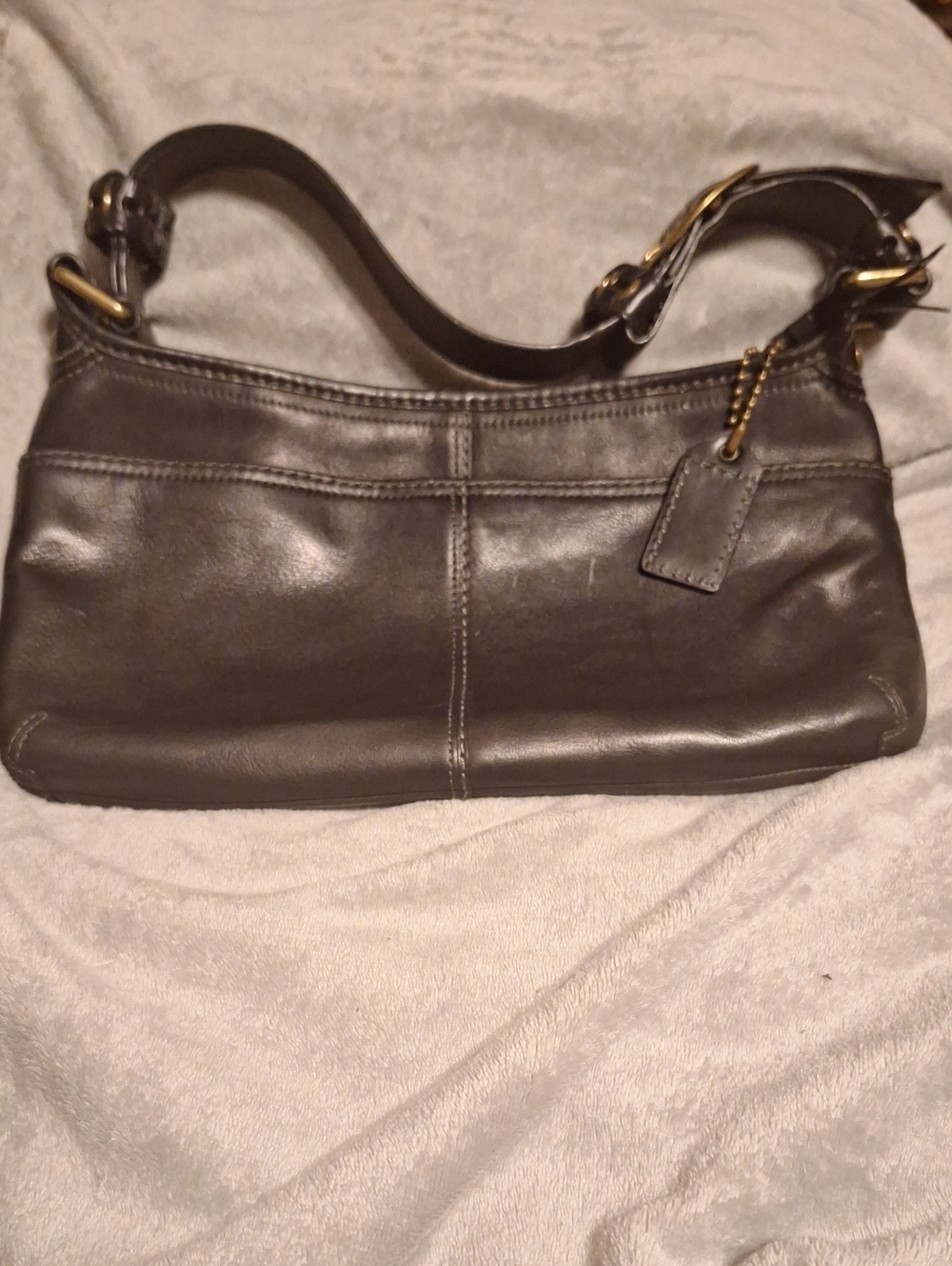 Coach Classic Black Leather Shoulder Bag